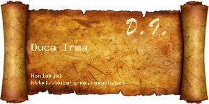 Duca Irma névjegykártya